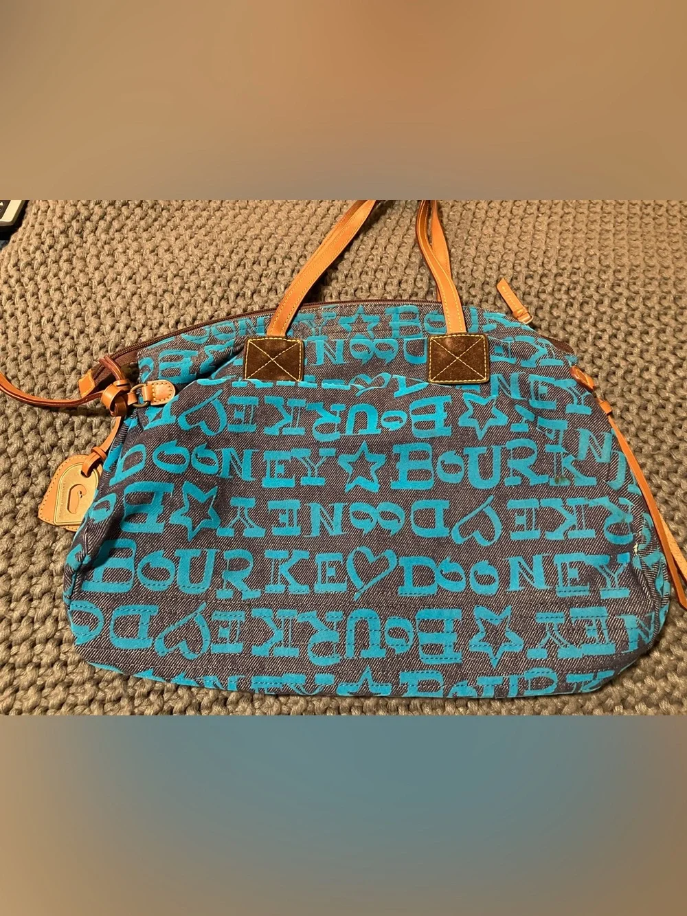 Dooney & Bourke Blue Graffiti Hobo Bag